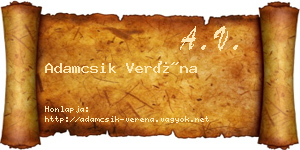 Adamcsik Veréna névjegykártya